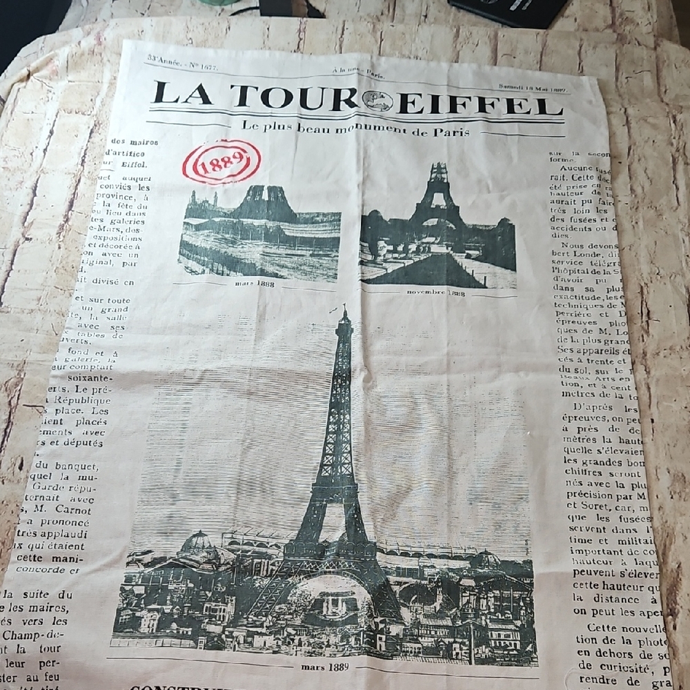 19x28 Eiffel Tower Cloth Wall Hanging‎